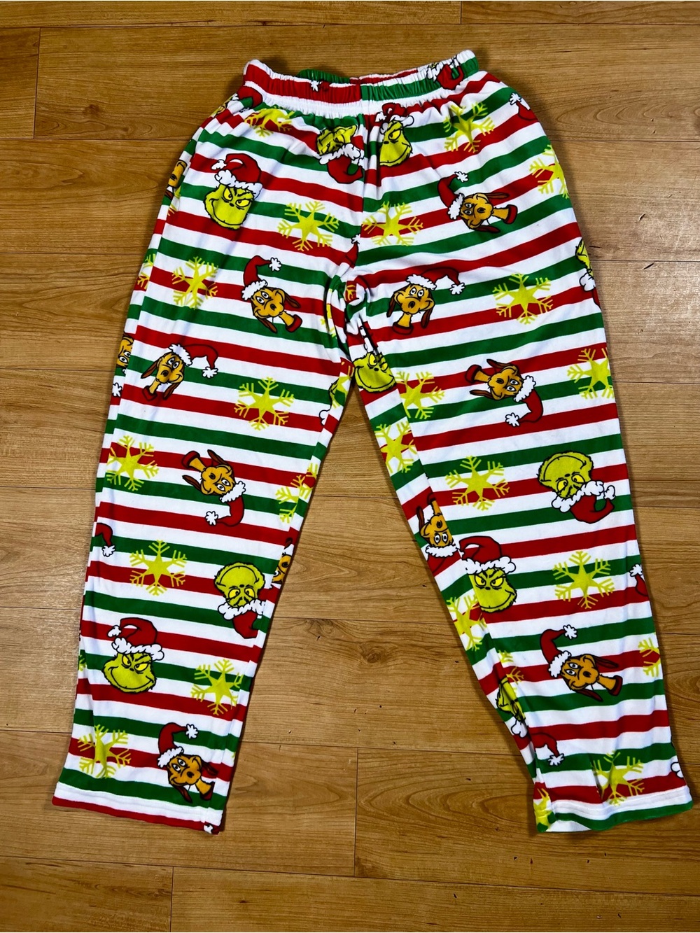 Dr. Seuss Grinch Holiday Stripe Pajama Pants - Red, Green, White, Yellow